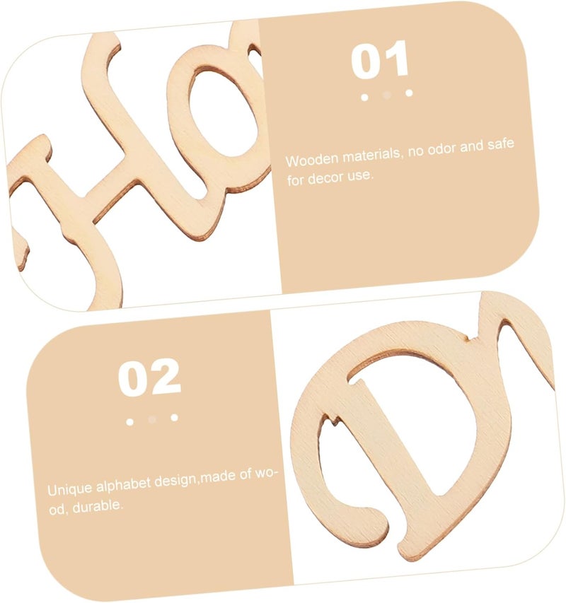 2pcs DIY Wooden Letter Ornaments Set Decorative Wall Signs for Home Decor Featuring Multi-Functional Hanging Plaques Lightweight and Durable Material - Image 3
