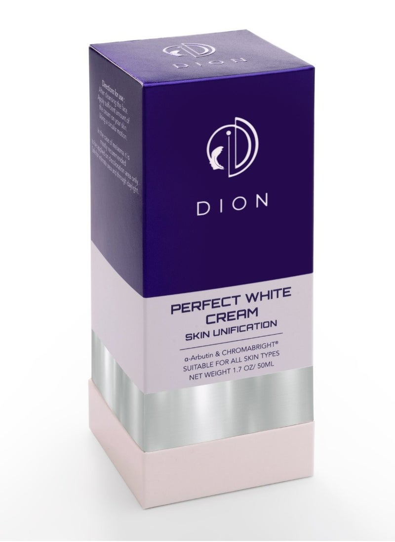 DION - Perfect White Cream , Skin Unification , 50 ml - Image 1