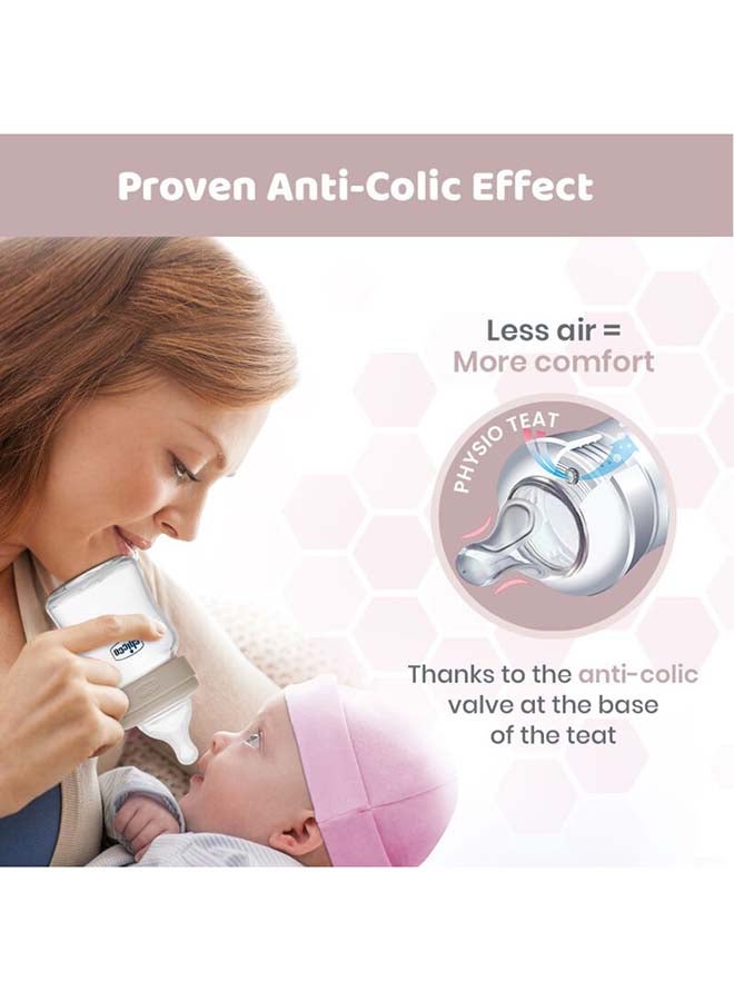 Chicco زجاجة رضاعة زجاجية للرفاهية (240 مل، تدفق متوسط) (محايد) 2M+ - Image 5