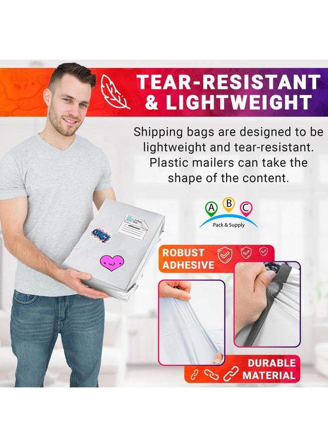 ABC Pack & Supply Abc White Gusseted Poly Mailers 10 X 13 X 2 Inch. Pack Of 50 Expansion Poly Mailers Bags. 2.5 Mil Poly Shipping Bags For Clothing. Mailers Poly Bags For Shipping. Poly Mailer Bags - Image 5