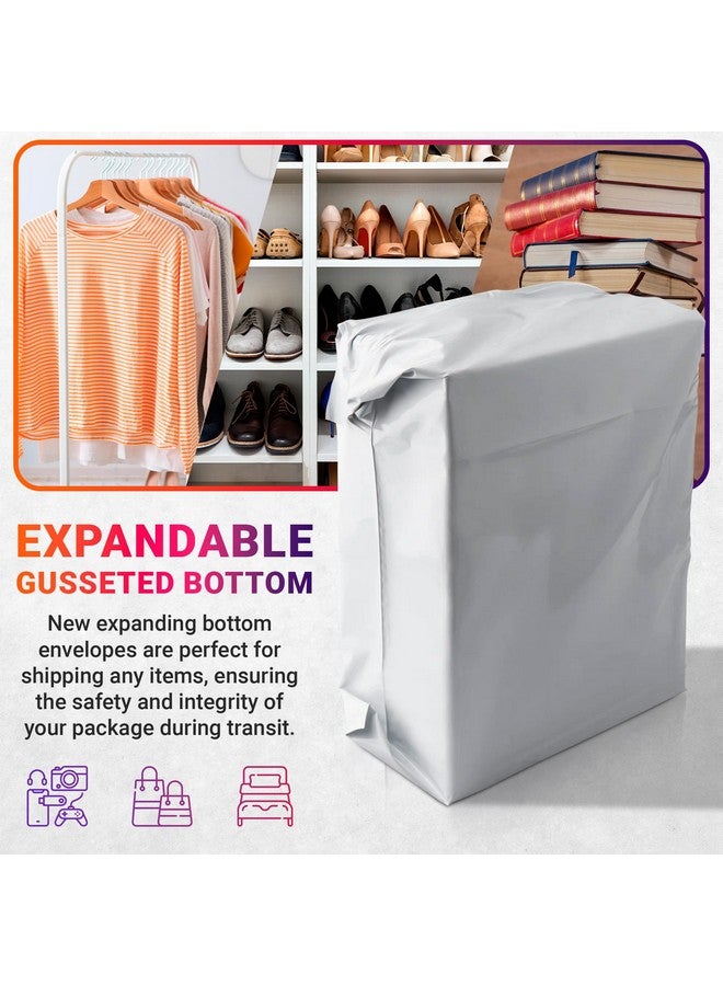 ABC Pack & Supply Abc White Gusseted Poly Mailers 10 X 13 X 2 Inch. Pack Of 50 Expansion Poly Mailers Bags. 2.5 Mil Poly Shipping Bags For Clothing. Mailers Poly Bags For Shipping. Poly Mailer Bags - Image 3