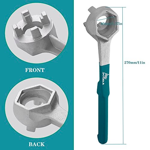 P1TOOLS Aluminum Drum Bung Wrench, Plastic Drum Plugs for Opener 55 Gallon Drum, Fits 2 in and 3/4 in Barrel Bung Caps - Image 4