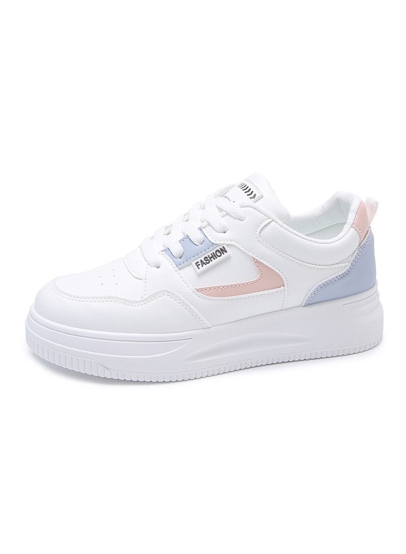 NIBEMINENT Women's Casual & Fashion Sneakers, Letter Patch Color Block Skate Shoes, Low Top Lace Up Shoes  - Image 5