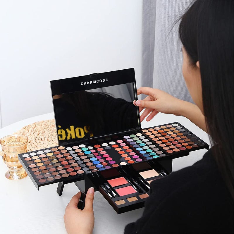 CHARMCODE 190 Colors Cosmetic Make up Palette Set Kit Combination with Eyeshadow Facial Blusher Eyebrow Powder Face Concealer Eyeliner Pencil A Mirror All-in-One Makeup Gift (Multicolor) - Image 5