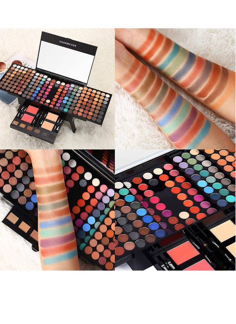 CHARMCODE CHARMCODE 190 Colors Cosmetic Make up Palette Set Kit Combination with Eyeshadow Facial Blusher Eyebrow Powder Face Concealer Eyeliner Pencil A Mirror All-in-One Makeup Gift (Multicolor)  - Image 2