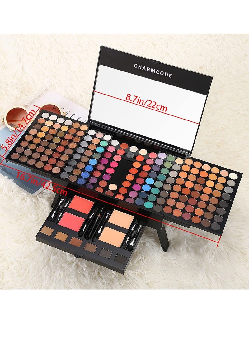CHARMCODE CHARMCODE 190 Colors Cosmetic Make up Palette Set Kit Combination with Eyeshadow Facial Blusher Eyebrow Powder Face Concealer Eyeliner Pencil A Mirror All-in-One Makeup Gift (Multicolor)  - Image 3