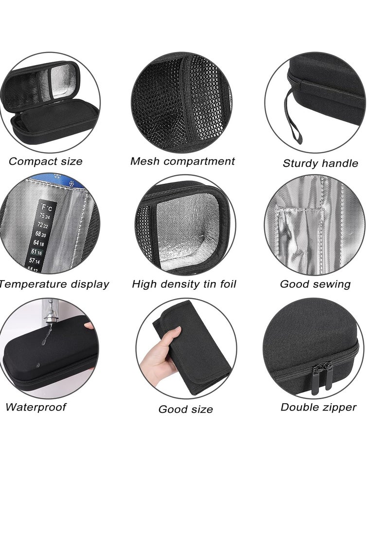 SYOSI Insulin Cooler Travel Case, Insulin Pen Case with 3 Ice Pack & Temperature Strip for Insulin Pens and Insulin Medicine Cool Storage, Medication Cooler EVA Protective Case, Diabetic Storage Organizer  - Image 5