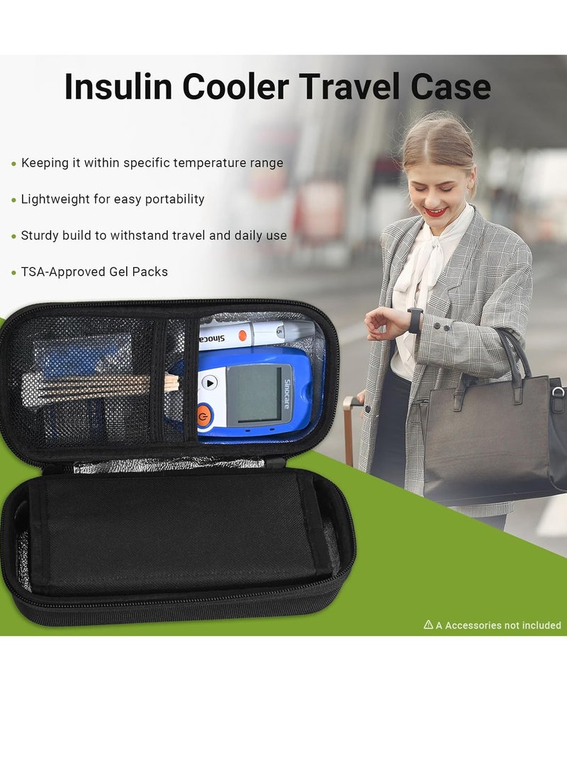 SYOSI Insulin Cooler Travel Case, Insulin Pen Case with 3 Ice Pack & Temperature Strip for Insulin Pens and Insulin Medicine Cool Storage, Medication Cooler EVA Protective Case, Diabetic Storage Organizer  - Image 3