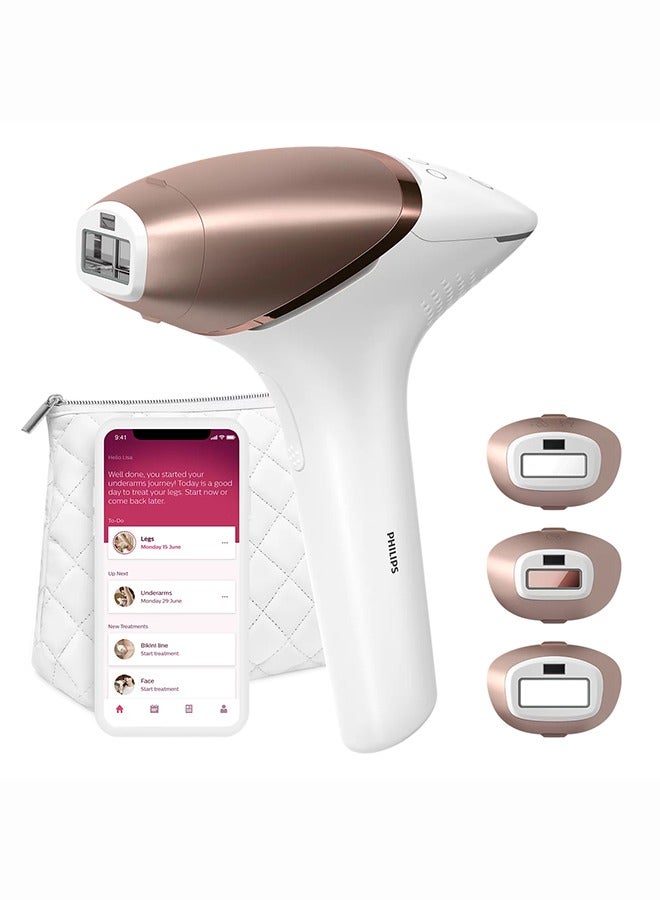 Philips Lumea IPL, Hair Removal, 9000 Series, SenseIQ Technology, 3 Attachments, Body, Face, Precision, Cordless Use, BRI955/60, 60 Days Money Back Guarantee White/Rose Gold - Image 1