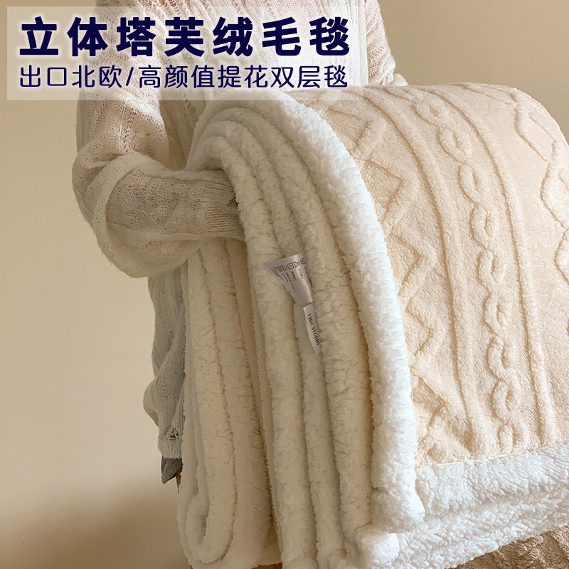 Thickened Tower Velvet Blanket Lambswool Blanket Flannel Student Lunch Break Air Conditioning Blanket Bed Sheet Cover Blanket - Image 2