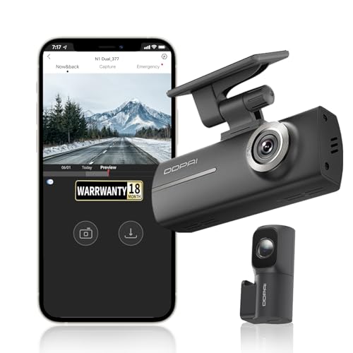 DDPAI Dual Channel Dash Cam for Car Front and Rear | 1296P Front + 1080P Rear Camera | F1.8 Aperture, Night Vision, 260° Wide Angle, G-Sensor, WiFi, Super Capacitor, Upto 256GB Storage - Image 1
