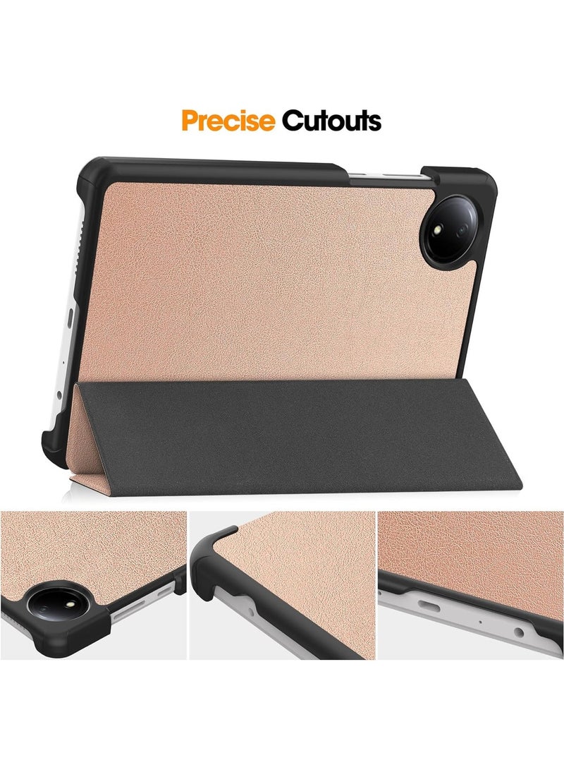URBBKING Slim Stand Hard Back Shell Smart Cover Case for Redmi Pad SE 8.7 Inch, Auto Wake/Sleep Rose Gold - Image 3