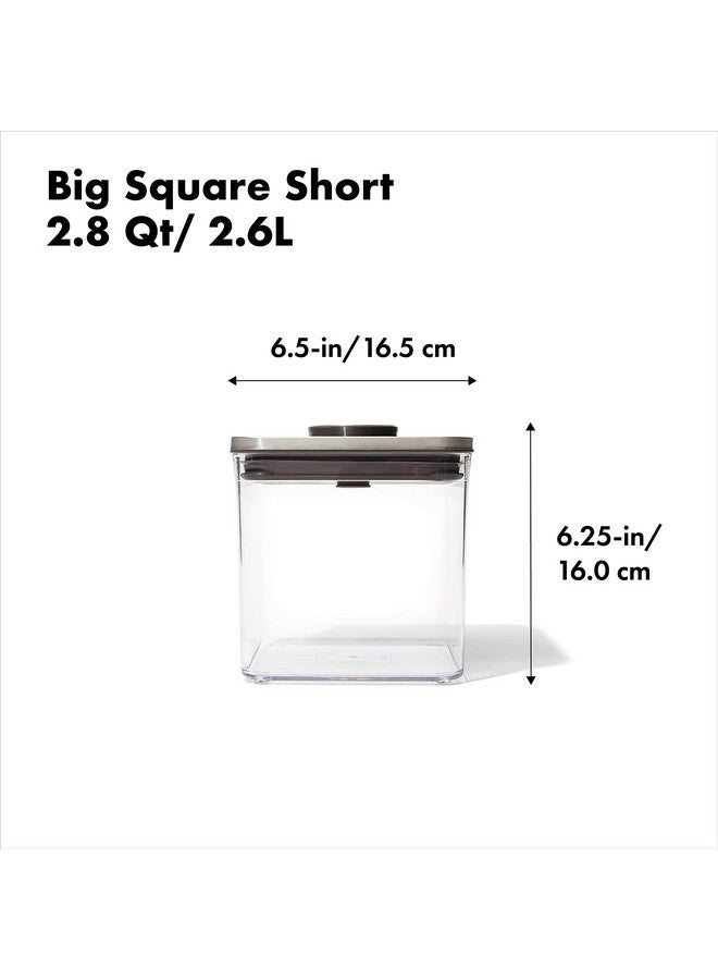 OXO OXO Steel POP Container Big Short Sqaure - 2.8 Qt for Cereal, Grains and More Grey  - Image 2