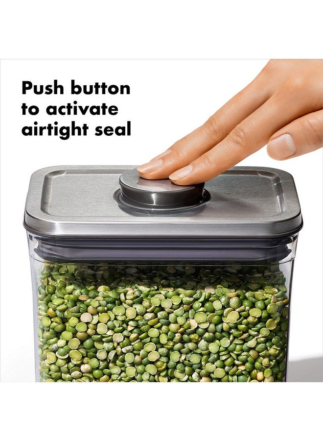 OXO OXO Steel POP Container Big Short Sqaure - 2.8 Qt for Cereal, Grains and More Grey  - Image 3