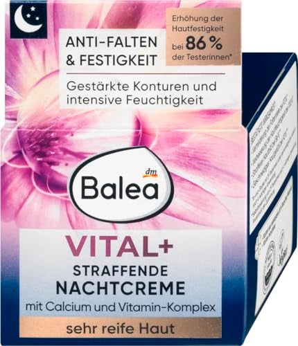 Balea Vital Intensive Night Cream for Very Mature Skin 55 to 70 with Calcium  Royal Jelly  Not Tested on Animals  50ml by dm balea