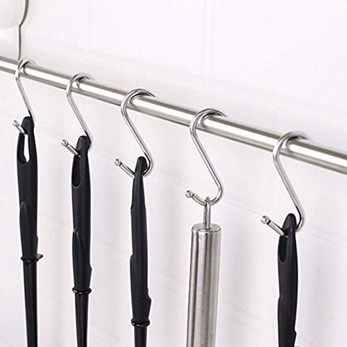 Emoly 20 Pack Heavy Duty s Hooks Stainless Steel S Shaped Hanging Hooks Hangers for Kitchen, Bathroom, Bedroom and Office, Silver - Image 2