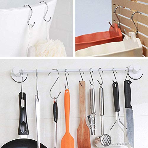 Emoly 20 Pack Heavy Duty s Hooks Stainless Steel S Shaped Hanging Hooks Hangers for Kitchen, Bathroom, Bedroom and Office, Silver - Image 3