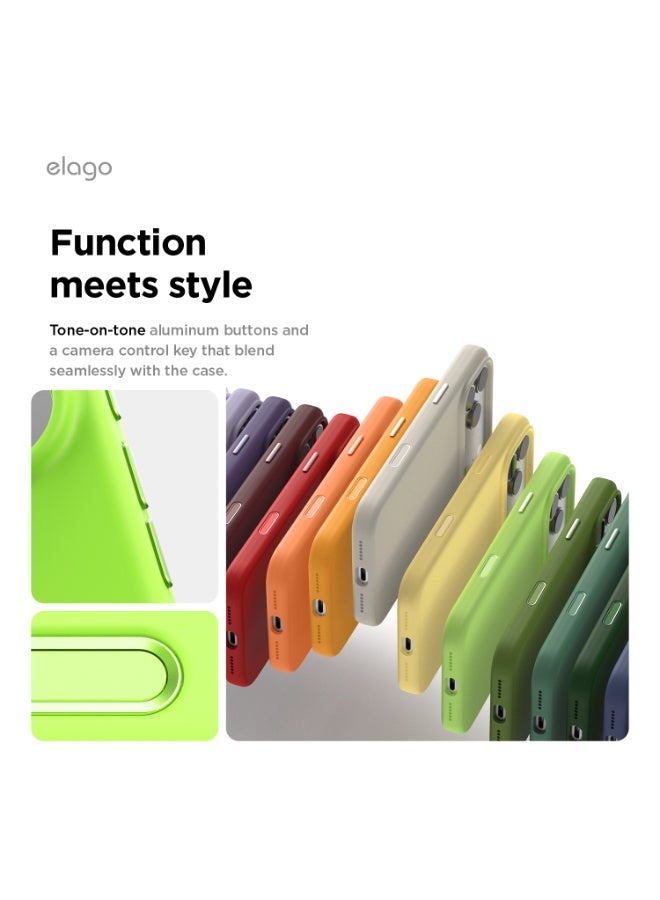 Elago Magnetic Liquid Silicone for iPhone 17 Pro MAX case cover [Camera Control Button Cover] compatible with MagSafe Shockproof - Lime Green - Image 4
