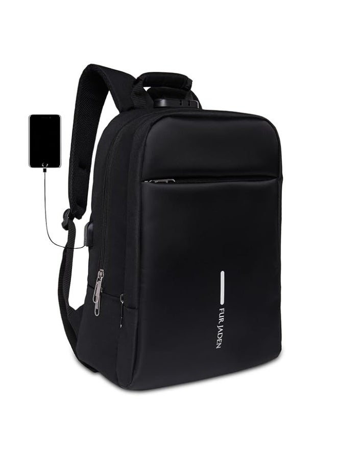 FUR JADEN Anti Theft Number Lock Backpack Bag with 15.6 Inch Laptop Compartment, USB Charging Port & Organizer Pocket for Men Women Boys Girls - Image 1