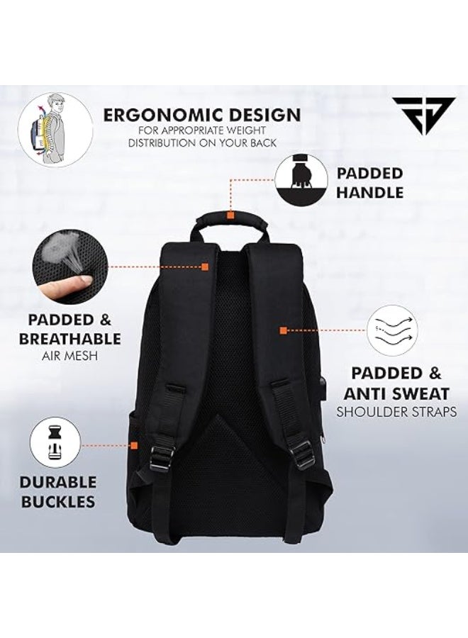 FUR JADEN Anti Theft Number Lock Backpack Bag with 15.6 Inch Laptop Compartment, USB Charging Port & Organizer Pocket for Men Women Boys Girls - Image 3