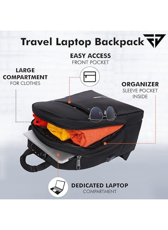 FUR JADEN Anti Theft Number Lock Backpack Bag with 15.6 Inch Laptop Compartment, USB Charging Port & Organizer Pocket for Men Women Boys Girls - Image 2