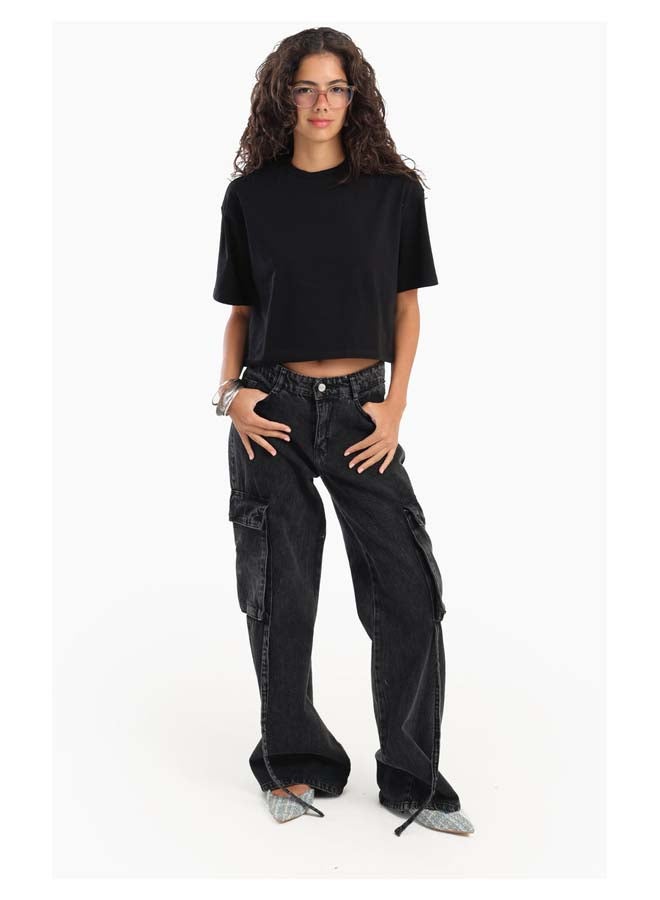 Carina Plain Crop T-Shirt - Image 5