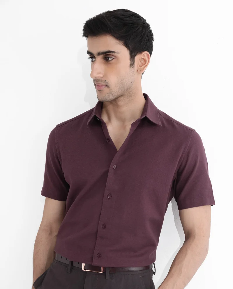 Rare Rabbit Men's Self Stripe Dobby Shirt