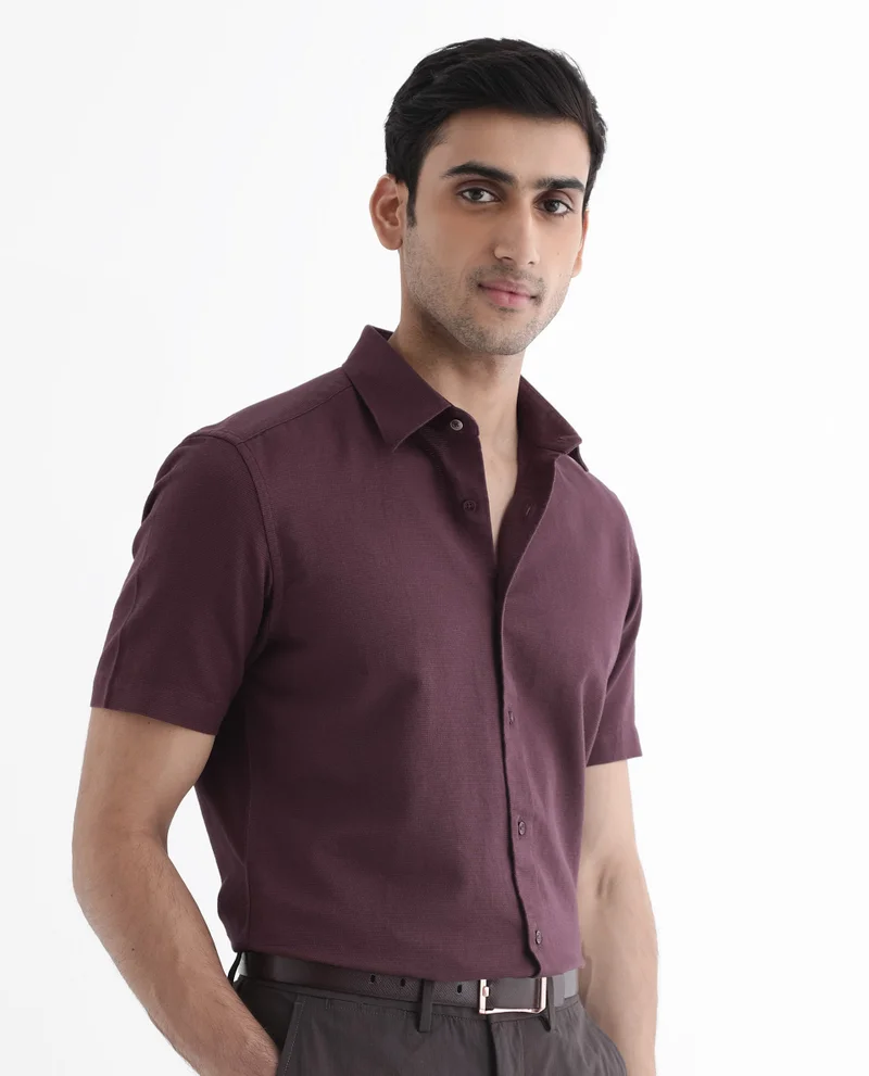 Rare Rabbit Men's Self Stripe Dobby Shirt