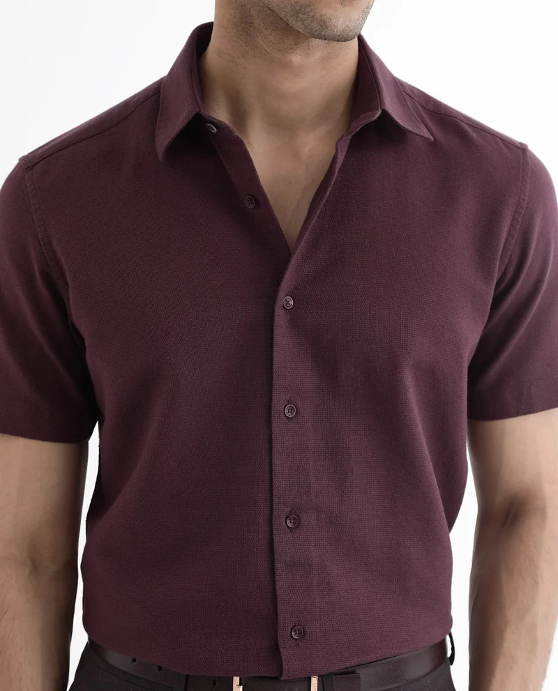Rare Rabbit Men's Self Stripe Dobby Shirt