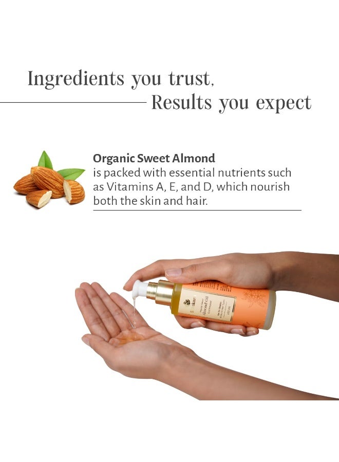 Shankara Organic Sweet Almond Oil, Cold-Pressed, Chemical-Free, Vitamin-Rich Moisturizer for Skin and Hair, Natural Almond Oil for Men and Women, 100ml - Image 4