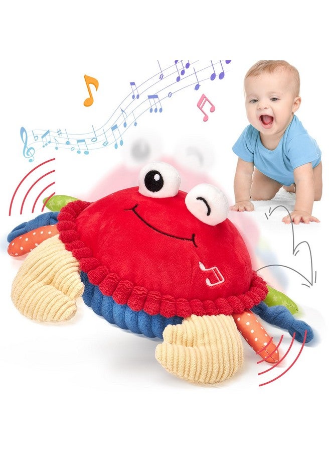 hahaland ألعاب هاهالاند للأطفال من 12-18 شهرًا - لعبة السلطعون الموسيقية المتطورة للحبو والرقص والمشي والحركة والقفز، ألعاب تعليمية للأطفال الصغار لعيد ميلاد الأولاد والبنات من 1-3 سنوات - Image 1