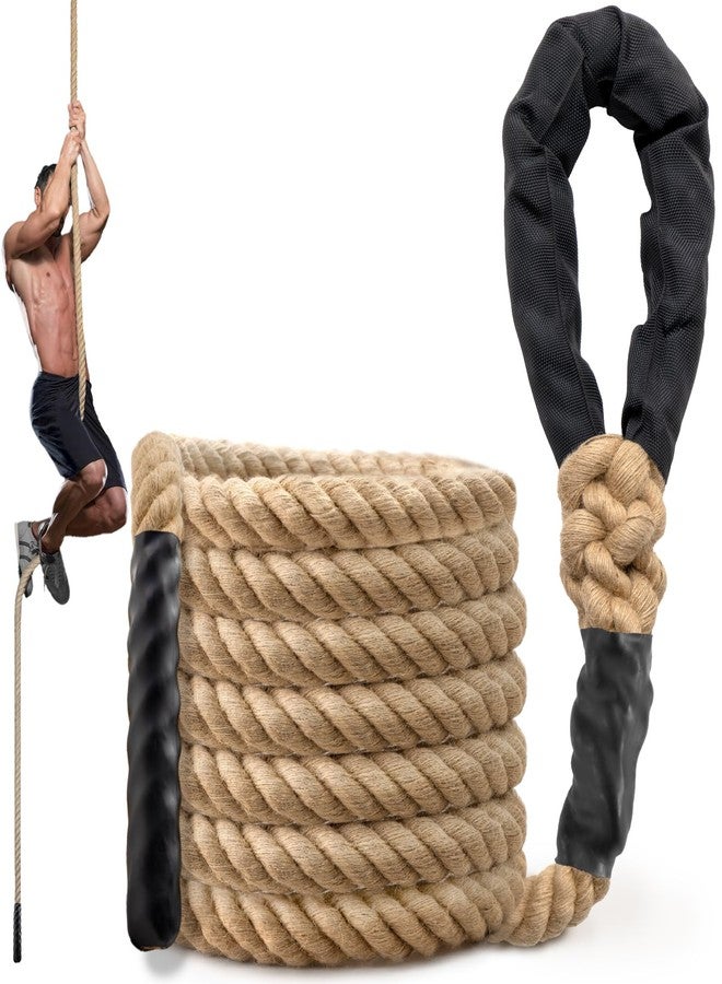 Sodlar Climbing Rope Gym Workout - 10FT Heavy Duty Jute Thick Ropes for Adults Strength Training Outdoor Tree Swing Indoor Home Fitness Exercise - 1.5 Inch - Image 1