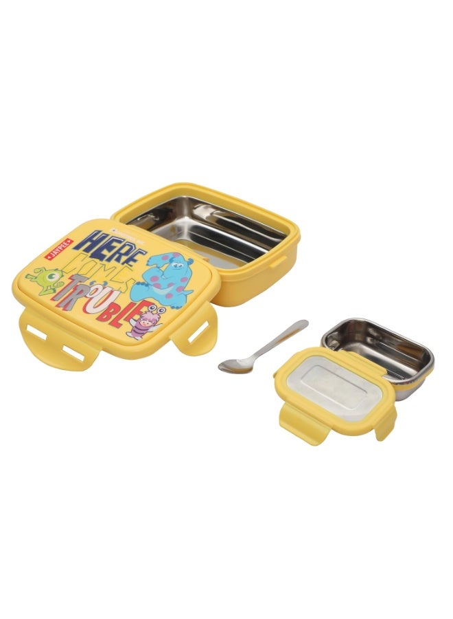 JAYPEE Steel Tek Jr. Insulated Lunch Box Disney, Yellow, 400 ml | Airtight Tiffin Box for School Kids Inner Stainless Steel Mini Box | Bpa Free - Image 2
