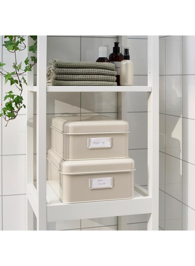 erorex Storage Box With Lid, Set Of 2, Light Beige - Image 4