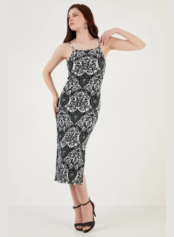 Lela  Lela Strappy Fitted Midi Dress with Slit for Women DRESS 5865573 for Women | Best Price UAE