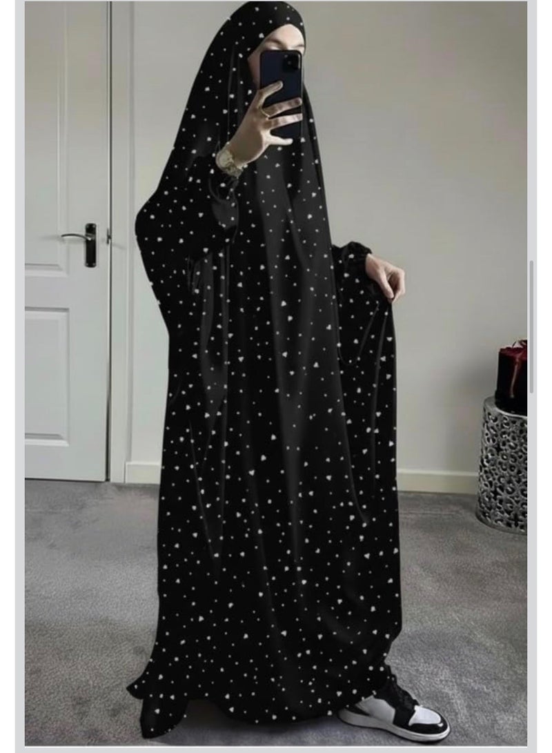 AMYAE One Piece Islamic Prayer Dress Women with long sleeve - Prayer Clothes for Women - Namaz Prayer Dress Abaya For women - Jilbab 1 piece, Umrah essentials for women - Prayer set Salah Dress, Namaz Wear Black Color - Image 2