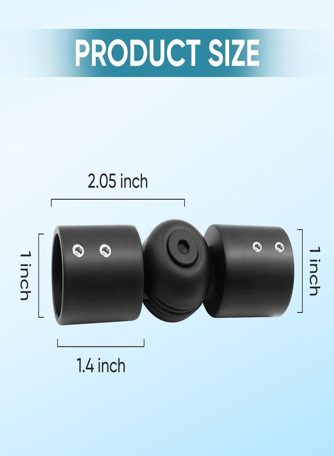 LISTENJIALE Window Curtain Rod Corner Connector 1 pcs,LISTENJIALE Adjustable Corner Curtain Rod Connector for 1 Inch Bay Window(Black) - Image 2