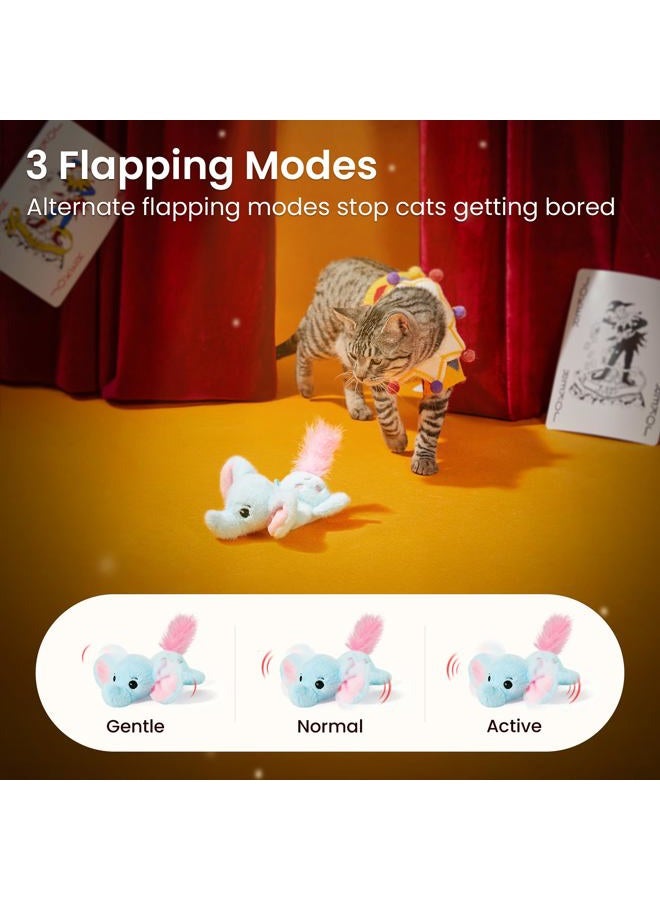 Potaroma Cat Toys Flapping Elephant, Interactive Realistic Kitten Toy Stuffed with Catnip and Crinkle Paper Hangable Design for Bored Indoor Cats 6.3 Inches - Image 3