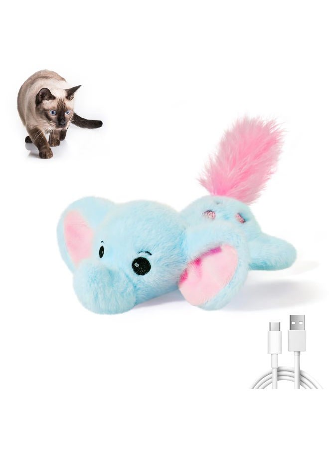 Potaroma Cat Toys Flapping Elephant, Interactive Realistic Kitten Toy Stuffed with Catnip and Crinkle Paper Hangable Design for Bored Indoor Cats 6.3 Inches - Image 1