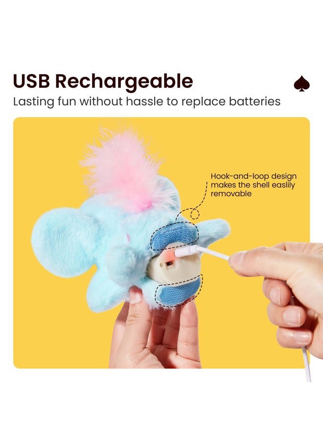 Potaroma Cat Toys Flapping Elephant, Interactive Realistic Kitten Toy Stuffed with Catnip and Crinkle Paper Hangable Design for Bored Indoor Cats 6.3 Inches - Image 5