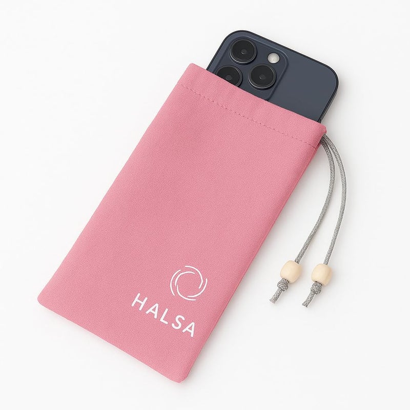 Halsa EMF Cell Phone Sleeve, High-Shield EMF Blocking Pouch, Signal Blocking Anti-EMP Radiation Bag for Digital Privacy Protection, Fits Most Phones, Pink (4x8 Inch) - Image 1