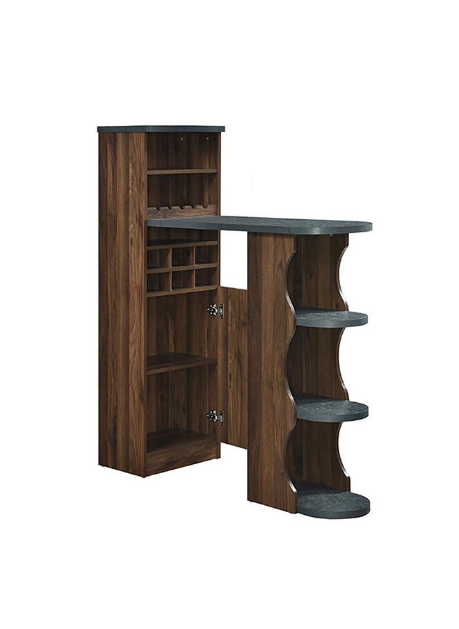DANUBE HOME Andrei Wine Cabinet Sturdy Home Bar Organiser Cupboard Modern Design Furniture For Dining Room Living Room Kitchen 120.6x43x140cm Columbia Oak/Basalt  - Image 2
