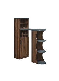 DANUBE HOME Andrei Wine Cabinet Sturdy Home Bar Organiser Cupboard Modern Design Furniture For Dining Room Living Room Kitchen 120.6x43x140cm Columbia Oak/Basalt  - Image 1