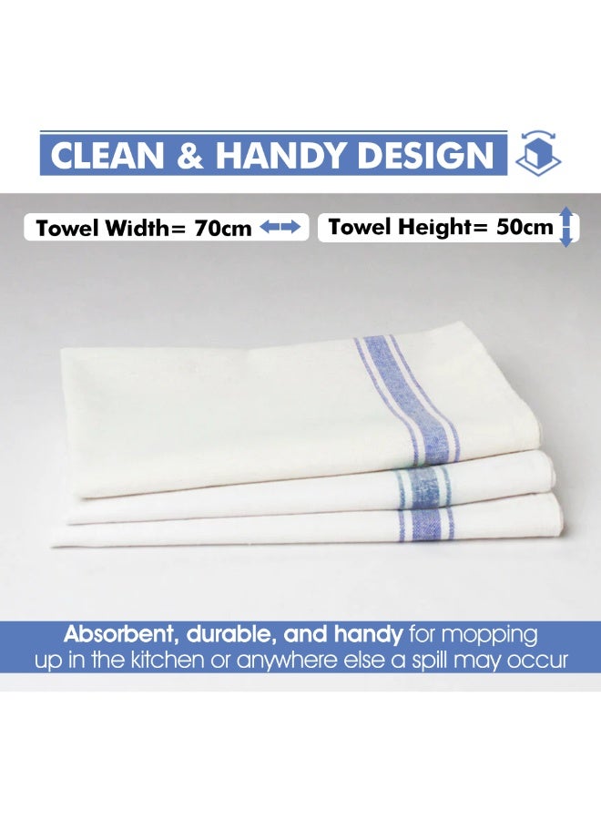 Amber Home Terry Kitchen Towel and Dish Cloth Set-Pack of 6, Super Absorbent, Quick Drying Hand Towels, Tea Towel 50x70 cm - Image 2