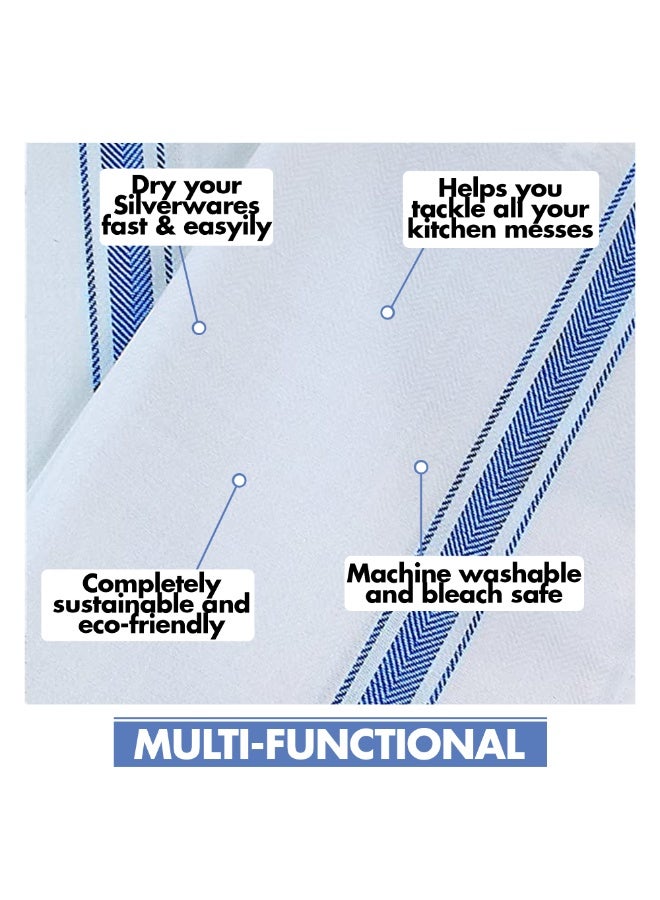 Amber Home Terry Kitchen Towel and Dish Cloth Set-Pack of 6, Super Absorbent, Quick Drying Hand Towels, Tea Towel 50x70 cm - Image 4