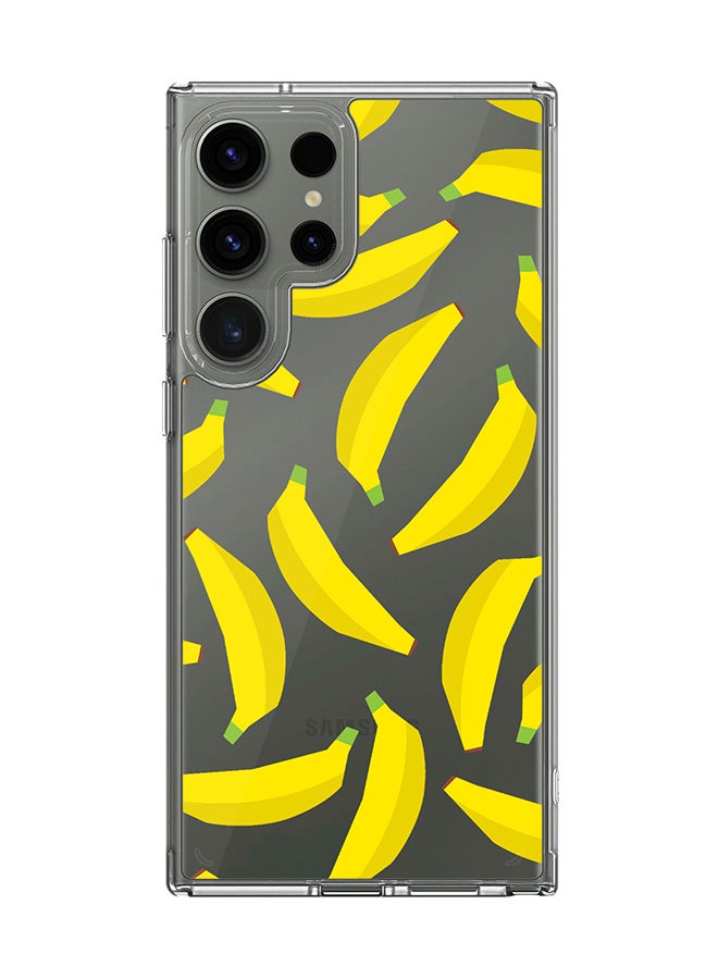 Stylizedd Classic Clear Case for Samsung Galaxy S25 Ultra , Hybrid Soft Case Flexible Edges Anti Drop TPU PC Gel Thin Transparent Cover - Scattered Bananas - Image 1
