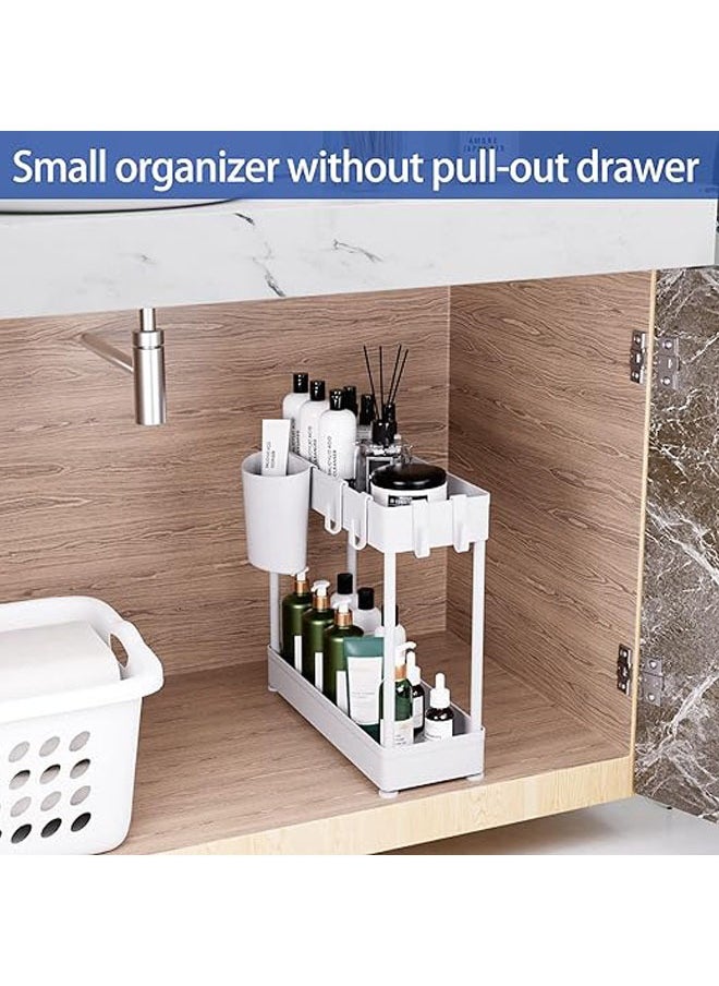 Arabest 3 Pack Under Sink Storage and Organizer, 2-Tier Kitchen Cabinet Under Sink Organizers Under Shelf Bathroom Storage Sink Stand Rack for Kitchen Laundry Countertop -White  - Image 4