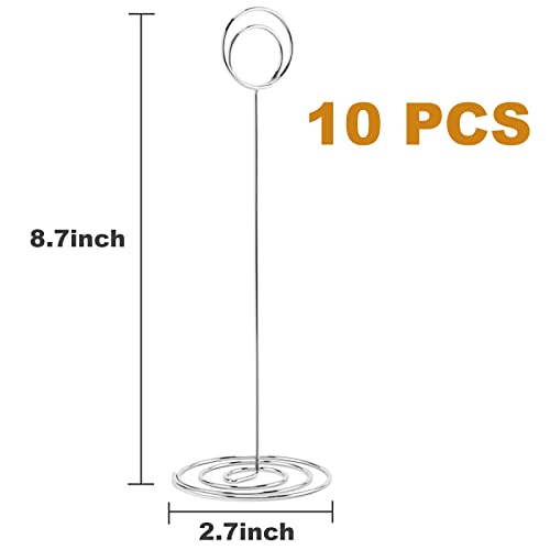 Hoewina 10Pcs Place Card Holder, Table Number Holders, Wire Picture Holder, Table Card Holders Stand, Photo Holder for Centerpieces, Wedding Reception, Party, Birthday (Silver) - Image 2