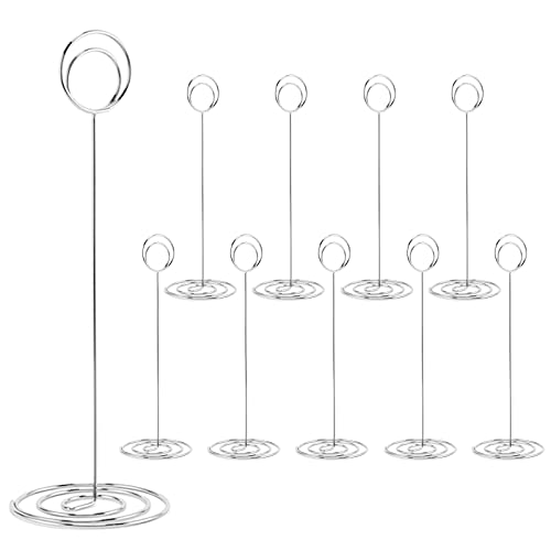 Hoewina 10Pcs Place Card Holder, Table Number Holders, Wire Picture Holder, Table Card Holders Stand, Photo Holder for Centerpieces, Wedding Reception, Party, Birthday (Silver) - Image 1