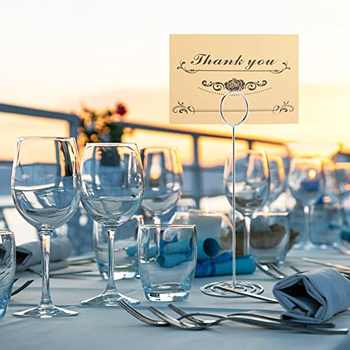 Hoewina 10Pcs Place Card Holder, Table Number Holders, Wire Picture Holder, Table Card Holders Stand, Photo Holder for Centerpieces, Wedding Reception, Party, Birthday (Silver) - Image 4
